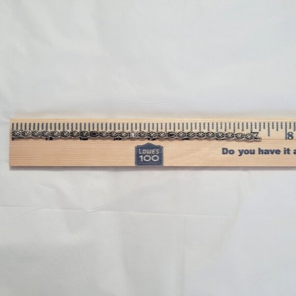 Art Deco Diamond Amethyst Filigree Antique Bracelet 10k White Gold Price is Firm - Picture 12 of 16